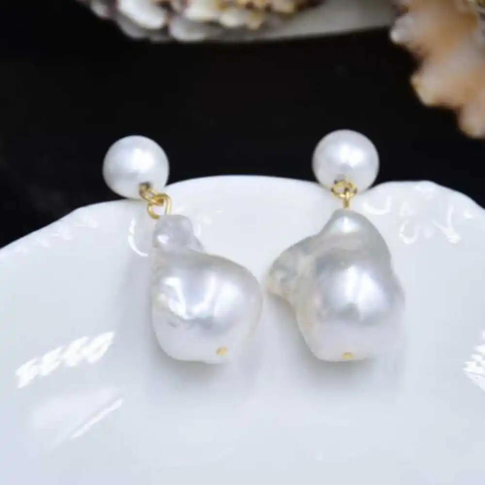 

Natural freshwater pearl White/black pearl earrings Pearl pendant SOLID Holiday gifts Accessories Lucky Women CARNIVAL Classic