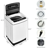 Giantex Full Automatic Washing Machine, 2 in 1 Portable Laundry Washer 1.5Cu.Ft 11lbs Capacity Washer 2