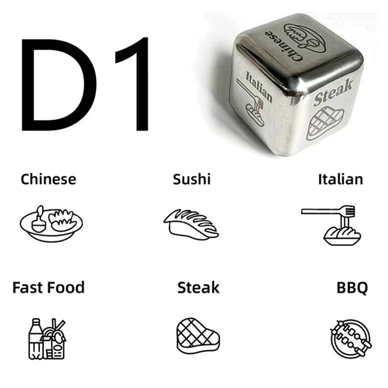 Food Decision Dice Unique Custom Engraved with Sushi BBQ Burgers Prediction Solution Valentine'S Day Present Style 5