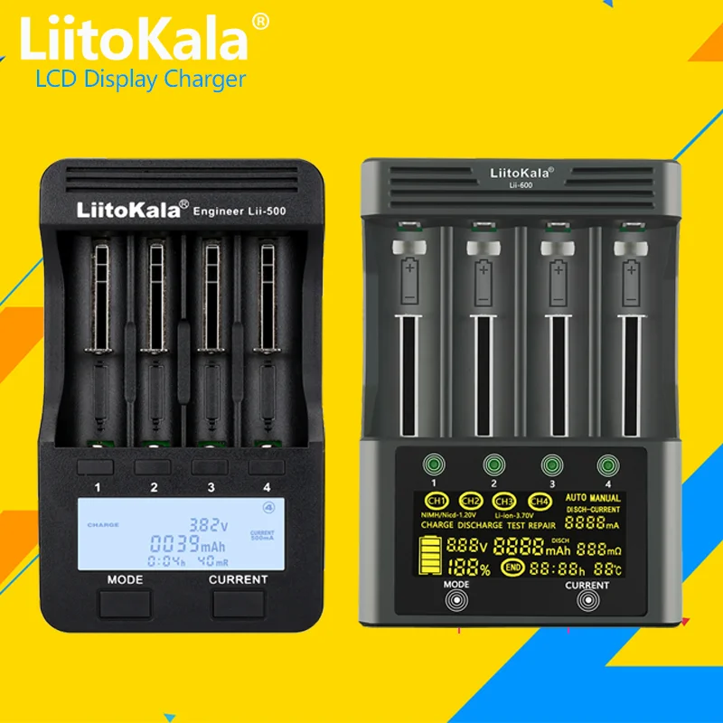 LiitoKala Battery Smart Charger for 18650 26650 1.2V 3.7V 3.2V Lithium-ion NiMH