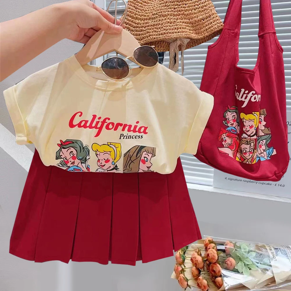 thumbnail image 2 of . Conjunto de ropa para niñas con estampado de dibujos animados de princesa de Disney, camiseta y falda JK, conjunto de 2 uds., traje para niños de verano 2024, Zootopia Judy, 2 of 5