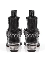 Metallic trim pointy toe women's boots high platform chunky heel black fashion boots lacing rivets new Chelsea boots - Image 4