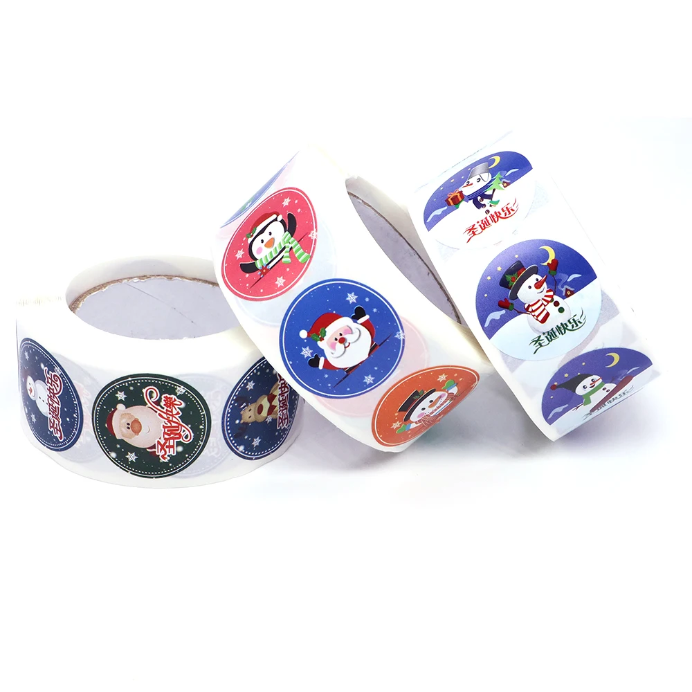 Merry Christmas Stickers 500Pcs For DIY Gifts Baking Package Envelope Stationery Decor