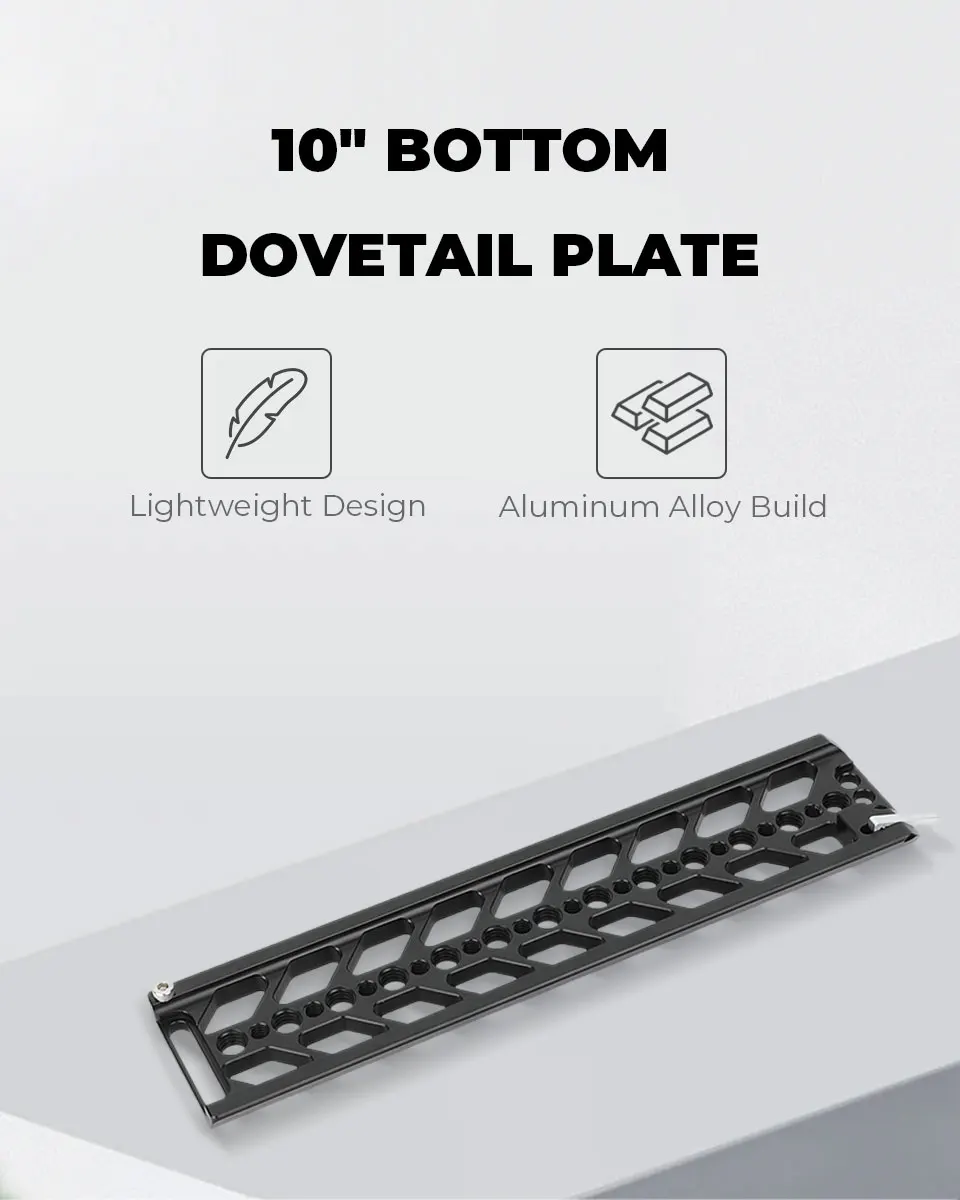 10" Bottom Dovetail Plate Quick Release Baseplate For Tripod Balancing Camera Se