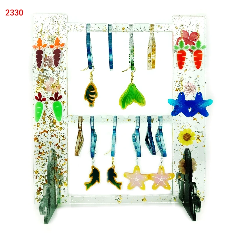 Drop Molds Diy Earrings Display Storage Rack Jewelry Hanger Silicone Mold