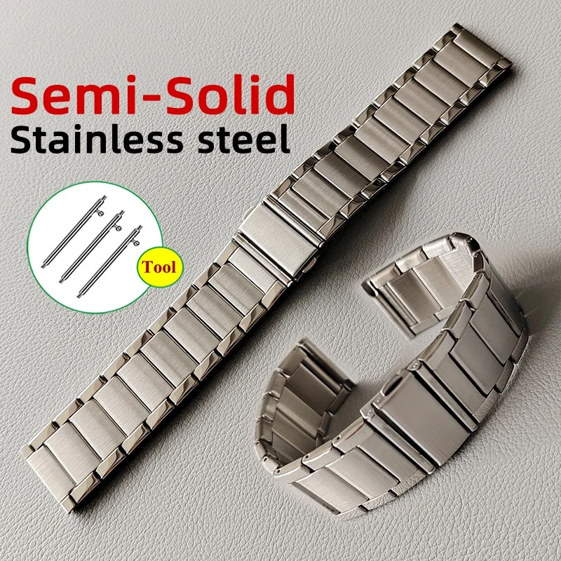 

Quick Release Semi Solid Metal Watch Strap Stainless Steel Watch Band 20mm 22mm Strap Universal Metal Bracelet Watchband