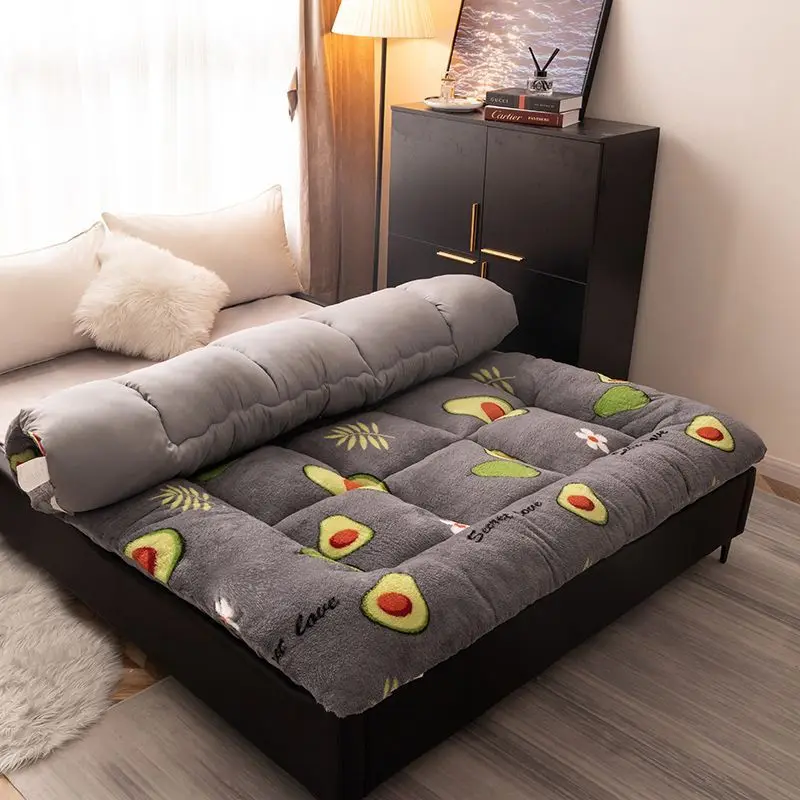 Mattress Topper Sleep Mattress Soft Mattress Filled With Feather Velvet Dormitory Thick Pad Twin Bed Home King Queen Bed Foldable Mattress Japanese Tatami Mat