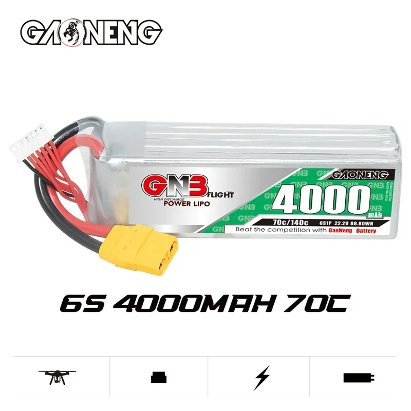 

RC FPV Racing Drone Battery GNB 22.2V 4000mAh Lipo Battery For FPV Drone RC Helicopter Car Boat Tank Parts 6S 22.2V Battery