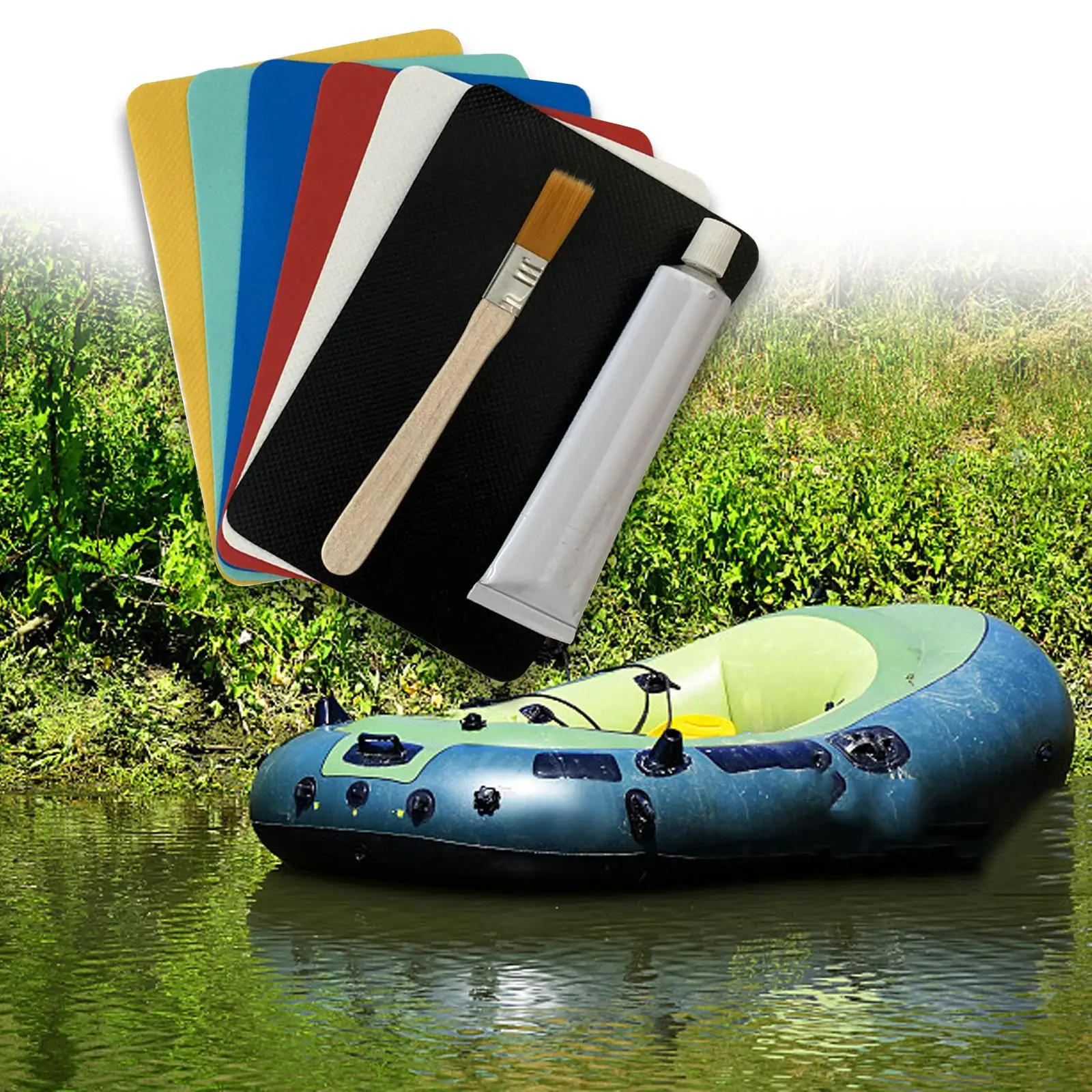 

6Pcs PVC Repair Patches Raft Patch Boat Repair Patch for Dinghy Rubber Boat