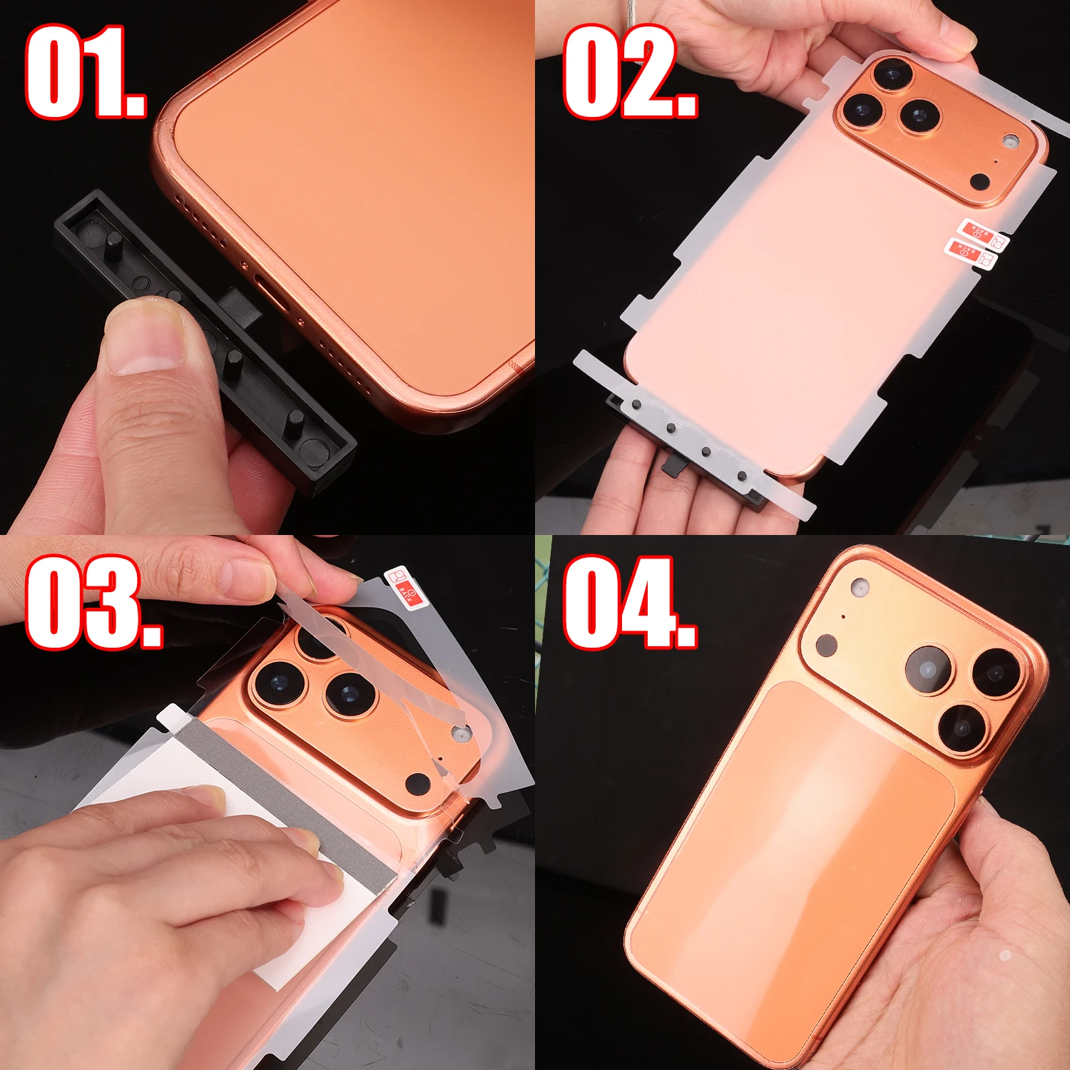 Back+Frame Hydrogel Film For iPhone 17 17Air 17Pro Max Clear Full Protection Border Side Back Protector Soft Films Not Glass 4