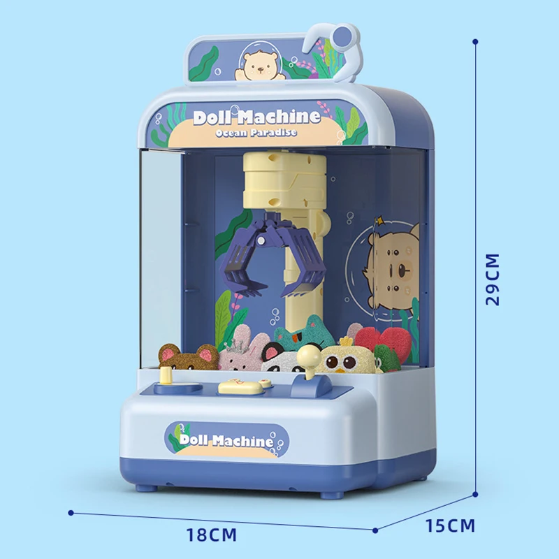 New Charging Doll Claw Machine DIY Doll Machine Kids Play Game Clip Doll Toys Large Claw Catch  Crane  Birthday Gift Girl Boy 6