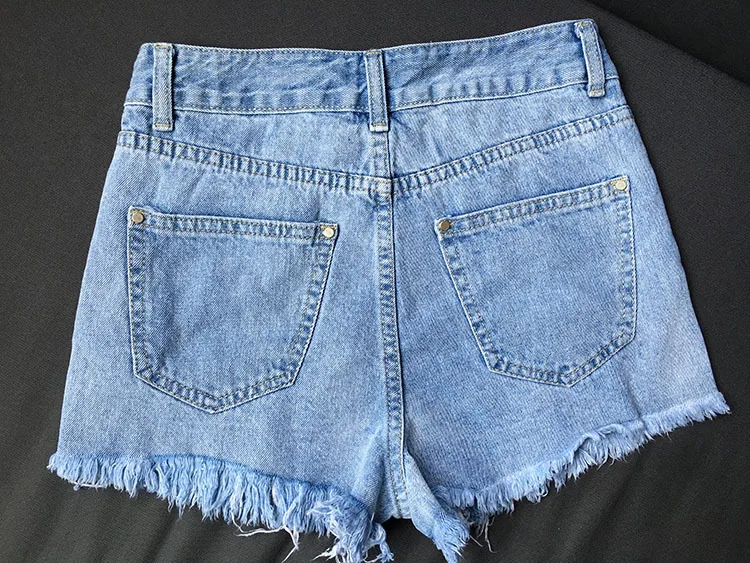 denim High Waist Denim Shorts Women All-match Flower Embroidery Ripped Jeans Short Femme Tassel Slim Fit Light Blue Short Jeans Woman slim fit