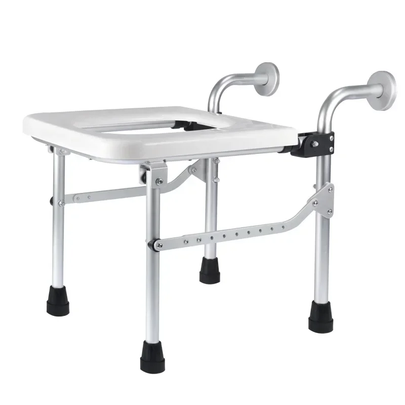 WallMounted Maternity Squat Toilet Aluminum Alloy Foldable Commode Elderly Showering and Bath Safety Convenient Bathroom Aid