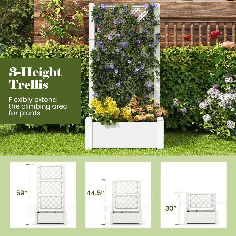 Self-Watering Raised Garden Bed Set with Trellis (2-Pack) 4