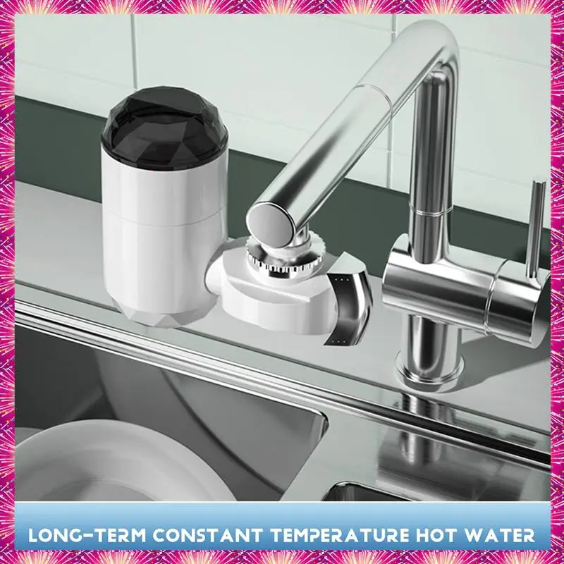 LUWEI Electric Water Heater With Temperature Display For Kitchen Instant Heating Faucet Heater Tankless Water EU Plug