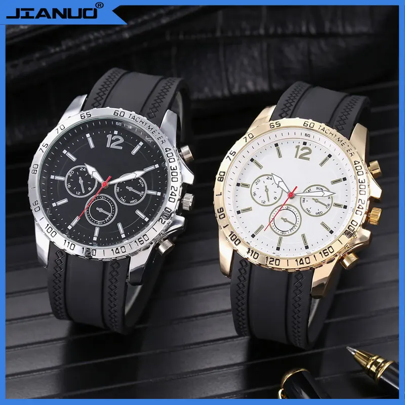 Famous Popular Brand Watches for Men Luxury Big Dial Silicone Band Watch Men's Quartz Wristwatches Sport Clock Relogio Masculino