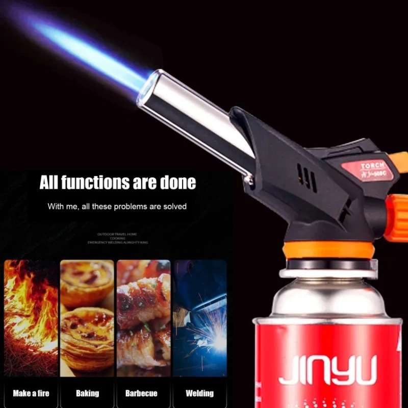 Flame Gun Kitchen Cooking Burner Welding Gas Torch Burner Nozzle Flamethrower Butane Outdoor Camping BBQ Brazing Torch