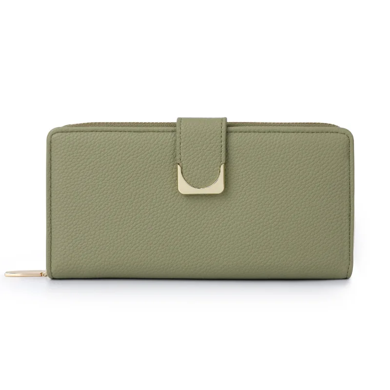 Elegant Women's Wallet in Solid Color with Embossed Lychee Pattern and Multi-card Slots Wallets for Women