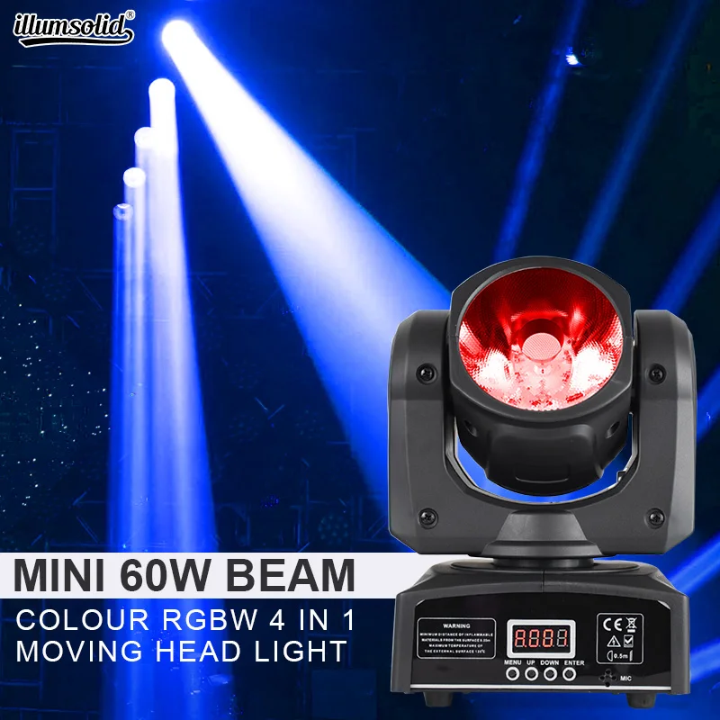 

Mini 60W Super Beam Light Led RGBW Moving Head Professional DMX Stage Lights DJ Equipment For Nightclub Party Concert