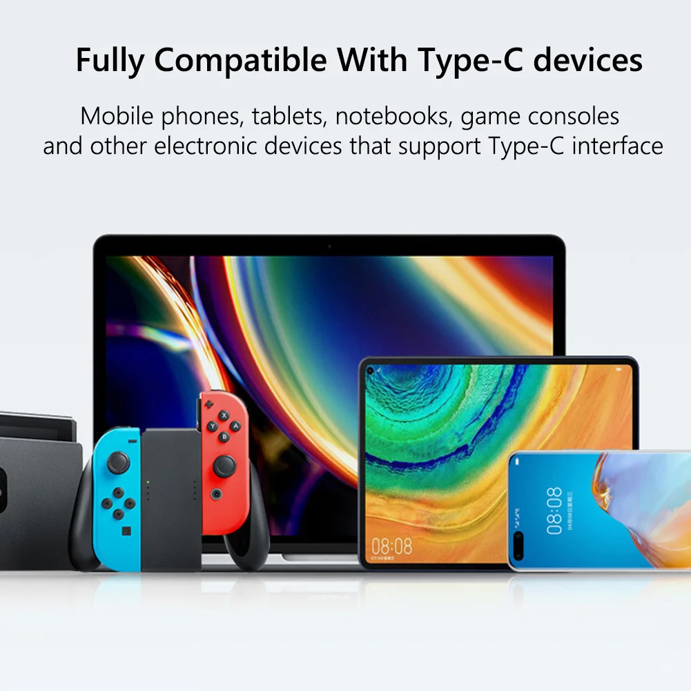 PC 노트북용 USB C 어댑터 교체 타입 C-4K 60Hz HD 비디오 프로젝션 수-암 컨버터