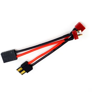 สายเชื่อมต่ออะแดปเตอร์ Deans T Plug เป็น TRX ตัวผู้-ตัวเมีย ขนาด 10 ซม. 14AWG สำหรับแบตเตอรี่ Lipo อะไหล่ RC จำนวน 5/10 ชิ้น 1