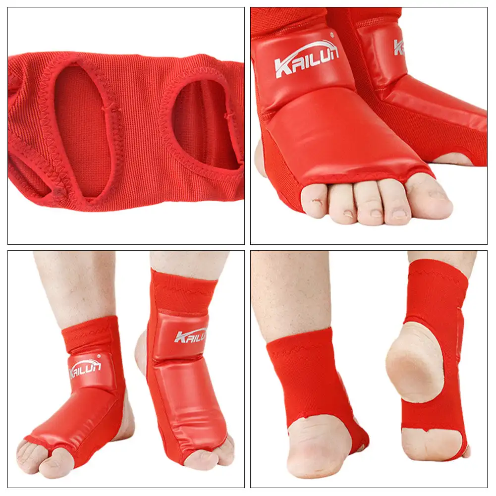 PU Leather MMA Boxing Muay Thai Foot Insteps Guards Feet Protector Martial Arts Wushu Sanda Training Protective Gear boxing foot guards