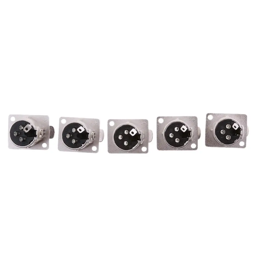 XLR 3 암 플러그 소켓 어댑터 커넥터 5 개, 솔더 패널