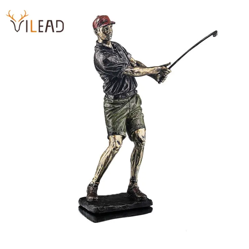 Vilead Golf Figure Statue Resin Vintage Golfer Figurines Home ...