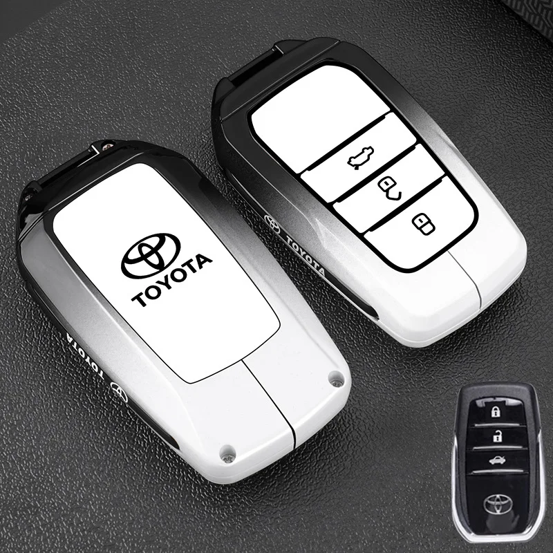 سبيكة سيارة مفتاح القضية غطاء شل فوب لتويوتا RAV4 كراون هايلكس فورتشنر كامري لاند كروزر برادو هايلاند المفاتيح الملحقات
