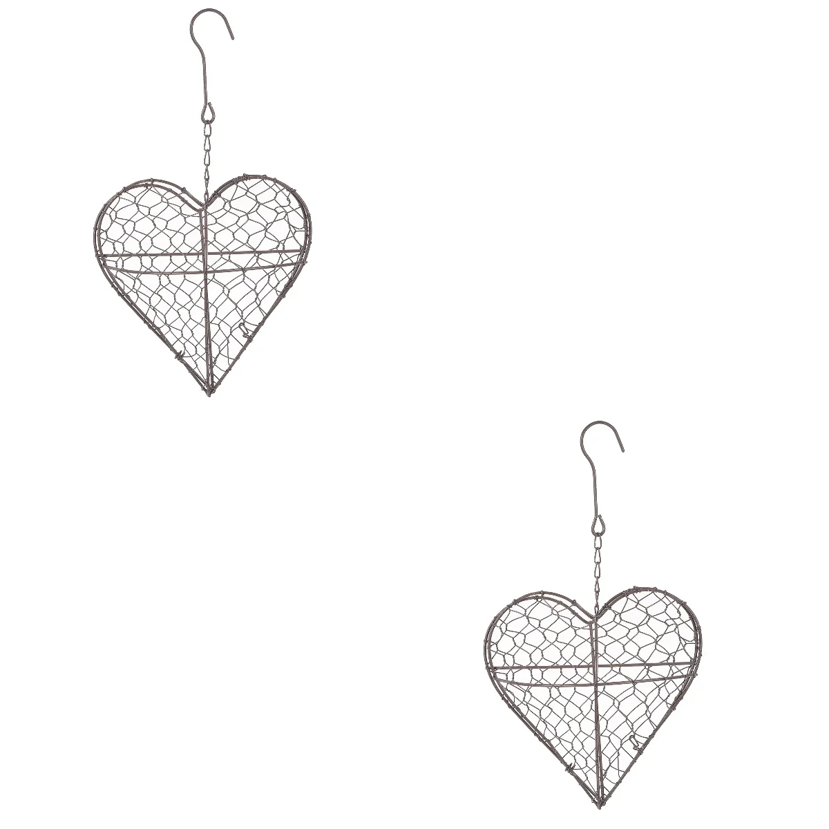 

2 Pieces Flat Heart-Shaped Hanging Basket Decorative Indoor Plants Wall Planter House Succulent Pot Decorate Holder