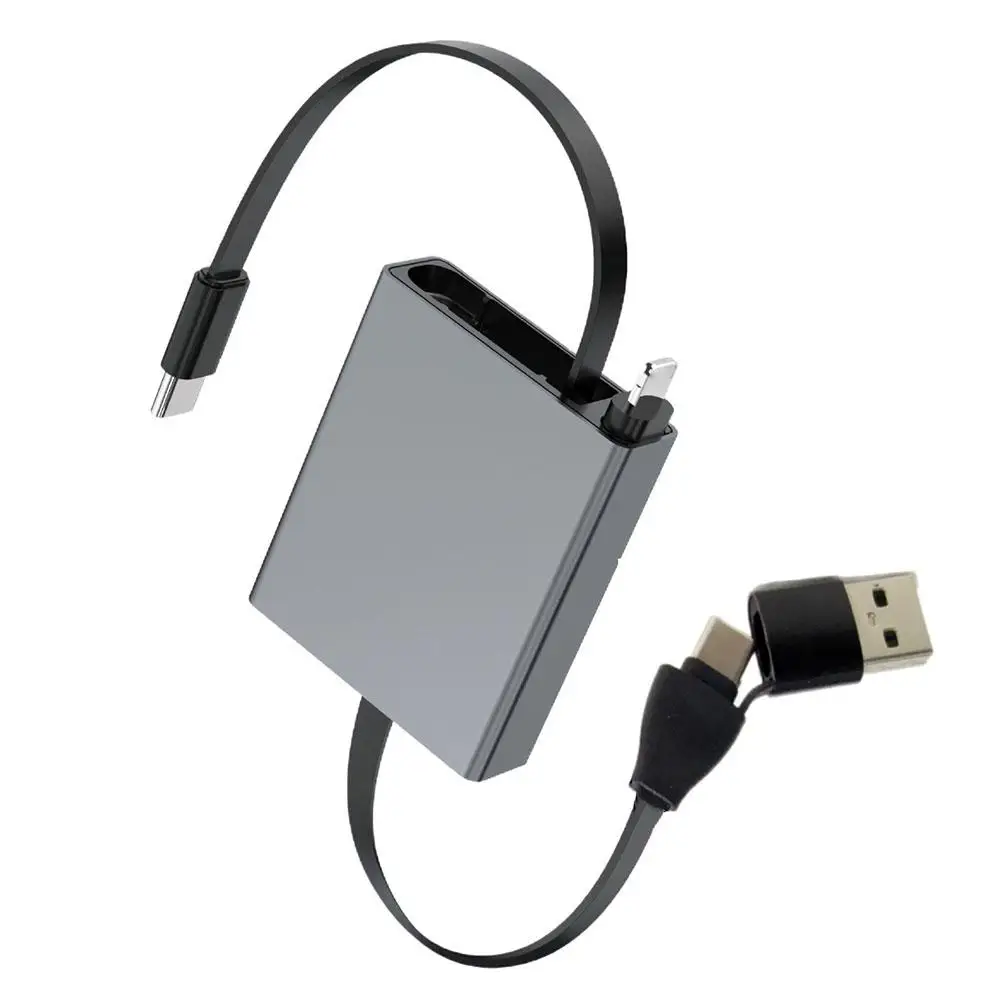 For Arrival Telescopic USB Cable Type C 66W PD Computer Data Cable Aluminum Alloy Telescopic Fast Charging Cable 2026 NEW
