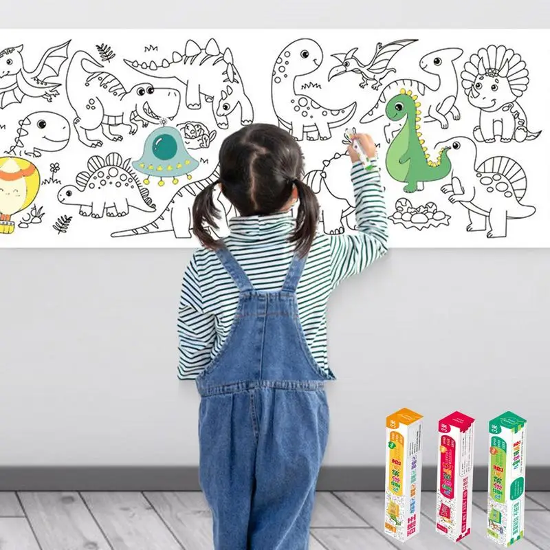 

Children Drawing Coloring Paper Roll DIY Drawing Roll Color Filling Paper Graffiti Scroll Paper-cut Kids Paint Educational Toys
