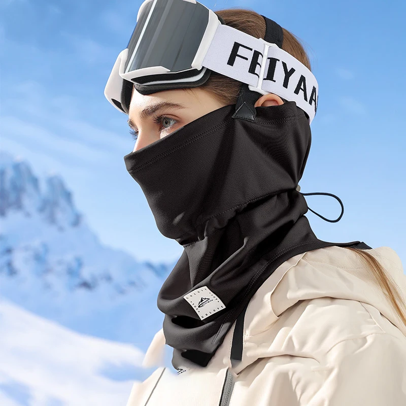 Winter Ski Mask Women Outdoor Sports Mountaineering Snowboarding Ski Bibs Men Warm Thick Plush Windproof Cold Proof Riding Mask