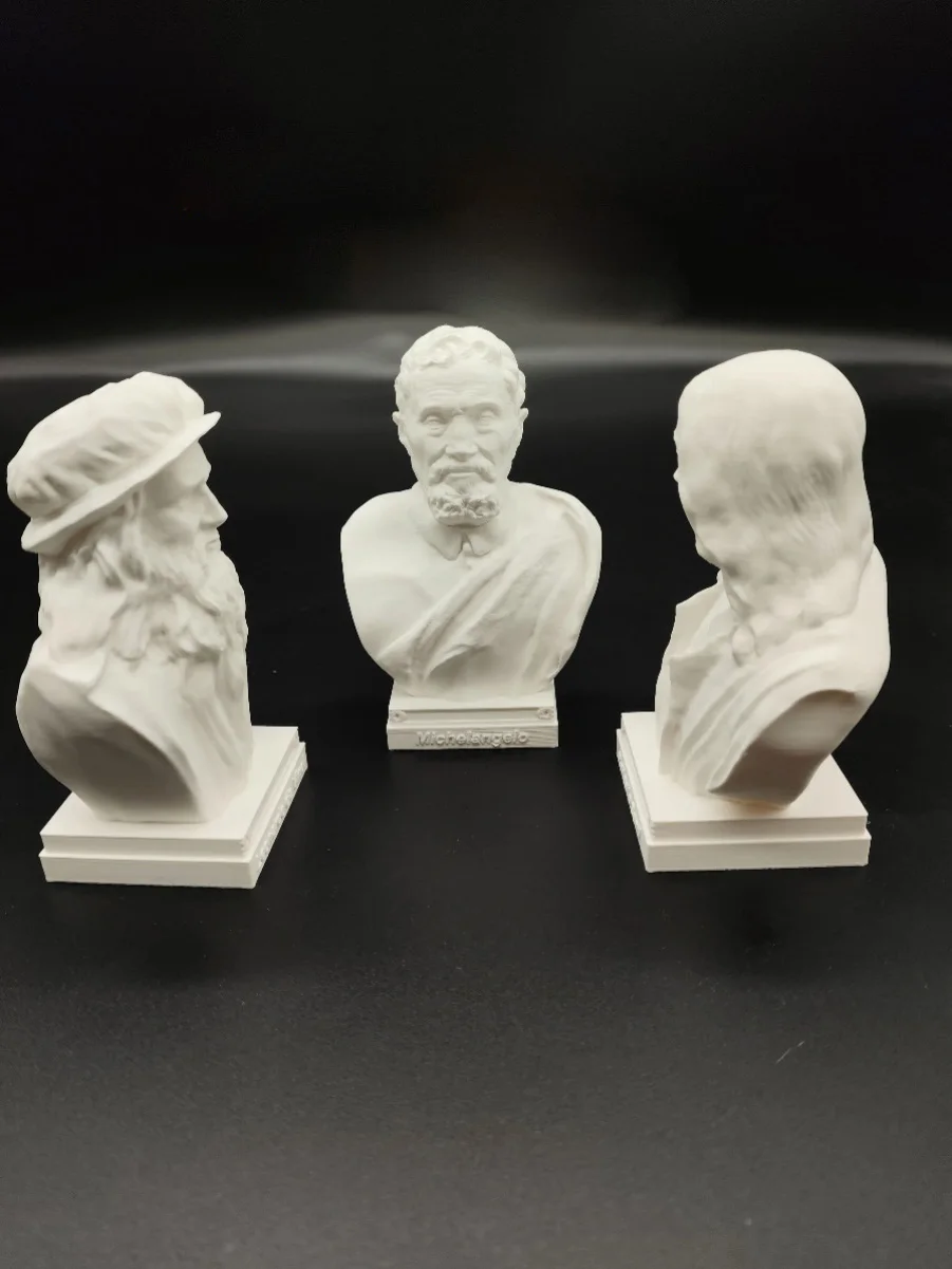 Leonardo Da Vinci Büste – 15 Cm, Aus Marmor & Harz, Handbemalt, Made In Italy