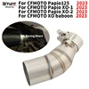 For Cfmoto Papio125 Xo-1 Xo-2 Xo Baboon 2023 Motorcycle Exhaust Muffler Modify 50.8Mm Stainless steel Mid Link Pipe Espace Moto