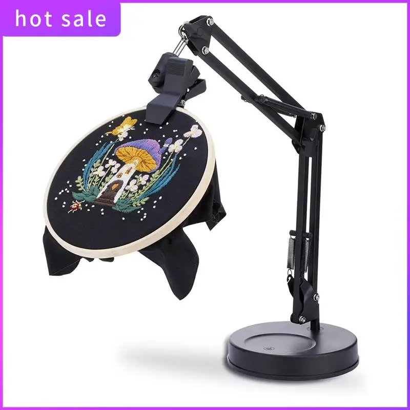 HGSW-Embroidery Hoop Stand, Adjustable Embroidery Hoop Stand, Foldable Metal Embroidery 360 Degree Rotation