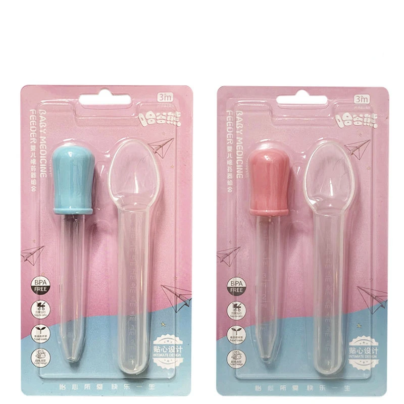 

2Pcs Baby Medicine Feeder Baby Dropper and Spoon Medicine Device Feeder Silicone Pipette Liquid Food Dropper Infant Utensils 5ML