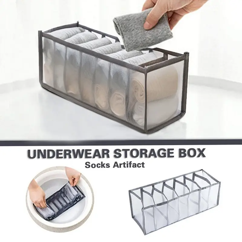 Set di 3 Organizzatori per Cassetti e Armadi, per Biancheria Intima, Calzini, Reggiseni, Organizzatore a Griglia per Casa e Dormitorio - immagine 3