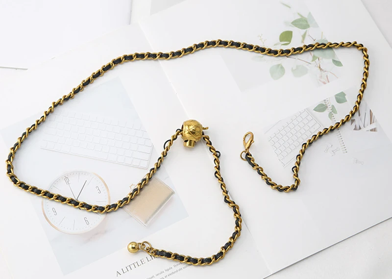 MYMC Kleider-Metallkettengürtel Goldener Luxus-Taillengürtel für Damen Körperketten-Dekoration Mini Mode Damen Kleider-Accessoires – Detail 7