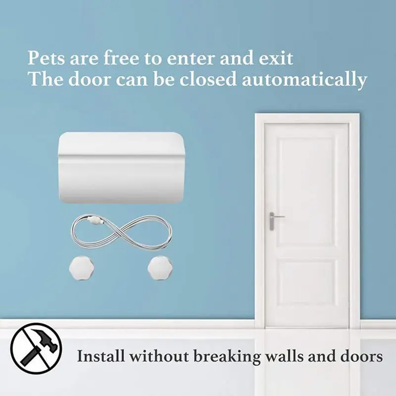 Cat Door Automatic Lockable Pet Dog Cats Door Dog Pet Opener With Adjustable Bungee Cord Safety Gate For Room cat door pet door