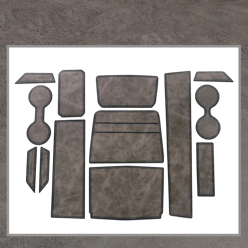 

Car Leather Door Slot Mat Coaster Anti-skid Mat Storage Mat For Ford BRONCO 2021 Left hand drive Auto Accessories