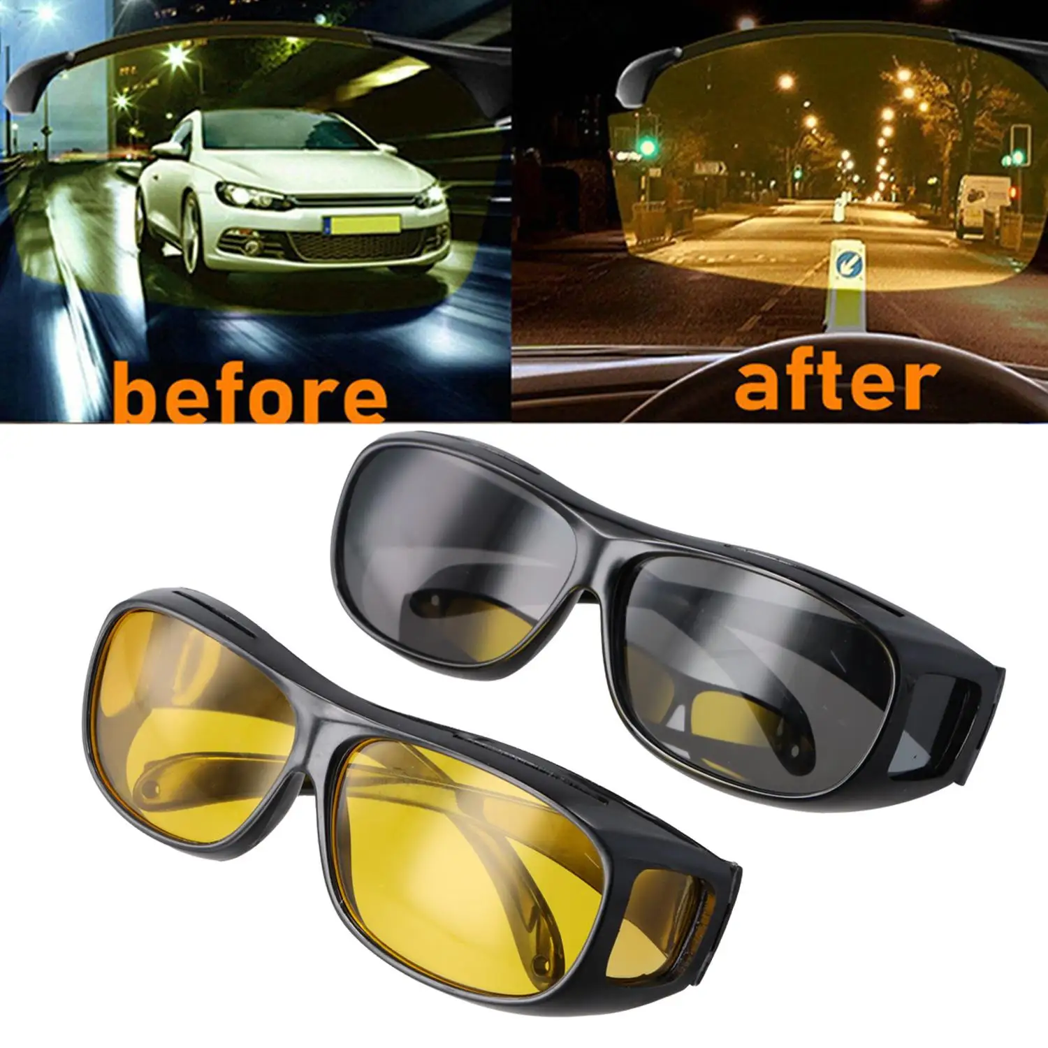 Night Vision Driver Goggles Fashion Adult Sunglasses Cycling Goggles Night Driving Sun Glasses For Car Driving New