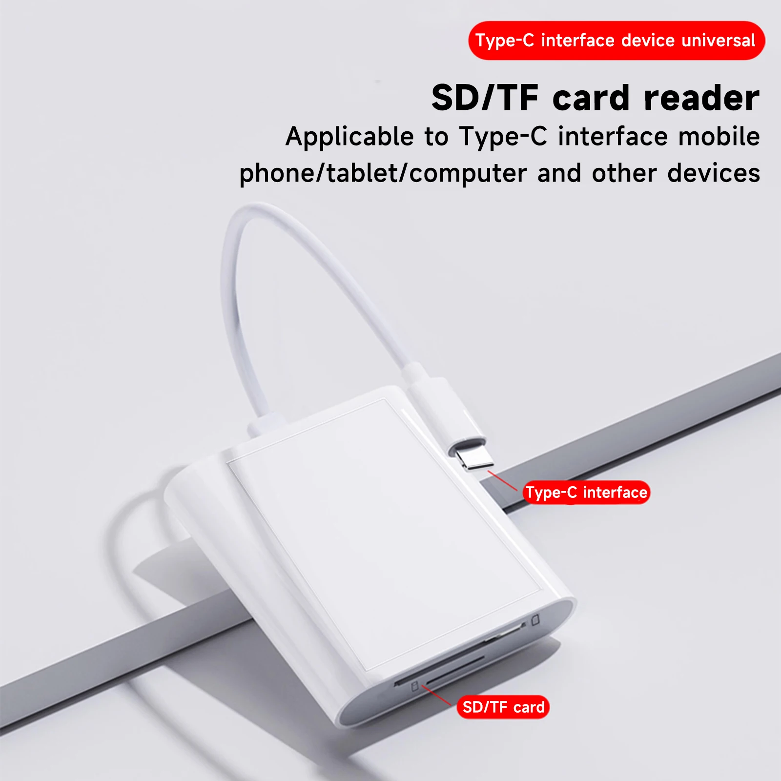2 in 1 OTG 타입 C 카드 리더 USB 플래시 드라이브 (태블릿용 SD/TF 메모리 카드 어댑터, 스마트폰 및 태블릿 호환)