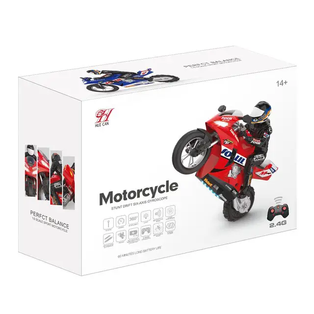 Mini Fashion HC-802 1:6 RC Remote Control Car Motorcycle Self Balanced Stunt Toy Car Electric Motorcycle for Children Best Gifts 6