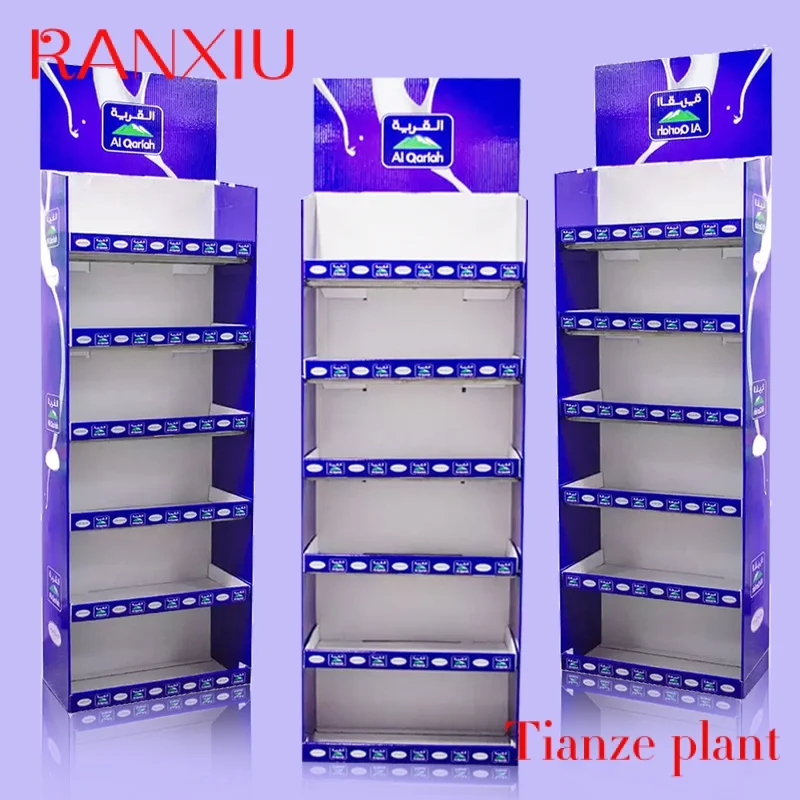 CustomDesign Pharmacy Cardboard Display Shelf, Corrugated Paper Shelf Floor Display for Store