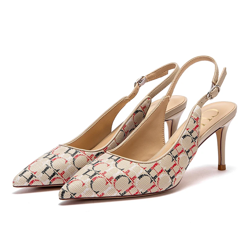 صنادل نسائية بكعب عالٍ 7 سم من CHCH بكعب عالٍ وحزا...