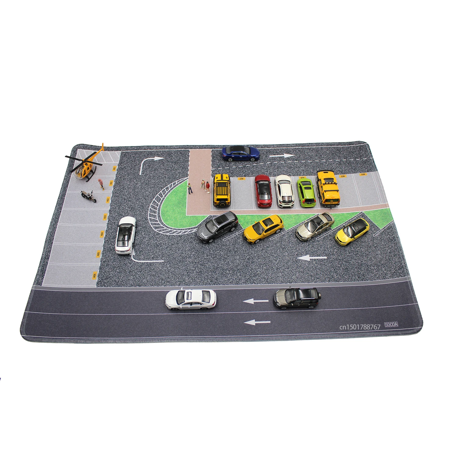 1:64 Scale Parking Road Garage Football Field Toy Mat Mouse Pad For Diecast Car Model Dolls Scene Display 3