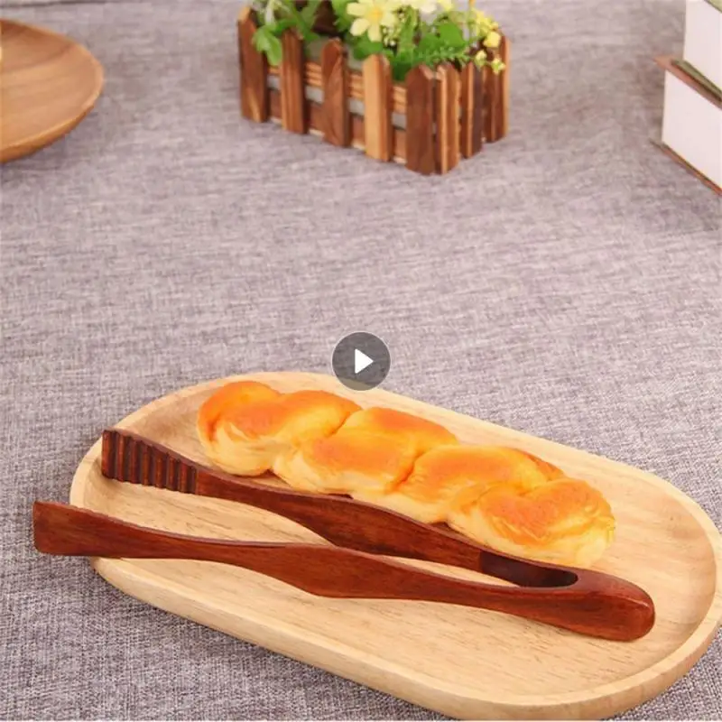 Bread Small Convenient Security Portable Home Salad Clip Simple Health Kitchen et Fashion Food Clip Wood