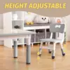 Kids Table and Chairs Set,Toddler Height Adjustable Desk with Graffiti Desktop,Arts & Crafts Table with 6 Seats, Non-Slip Legs 4