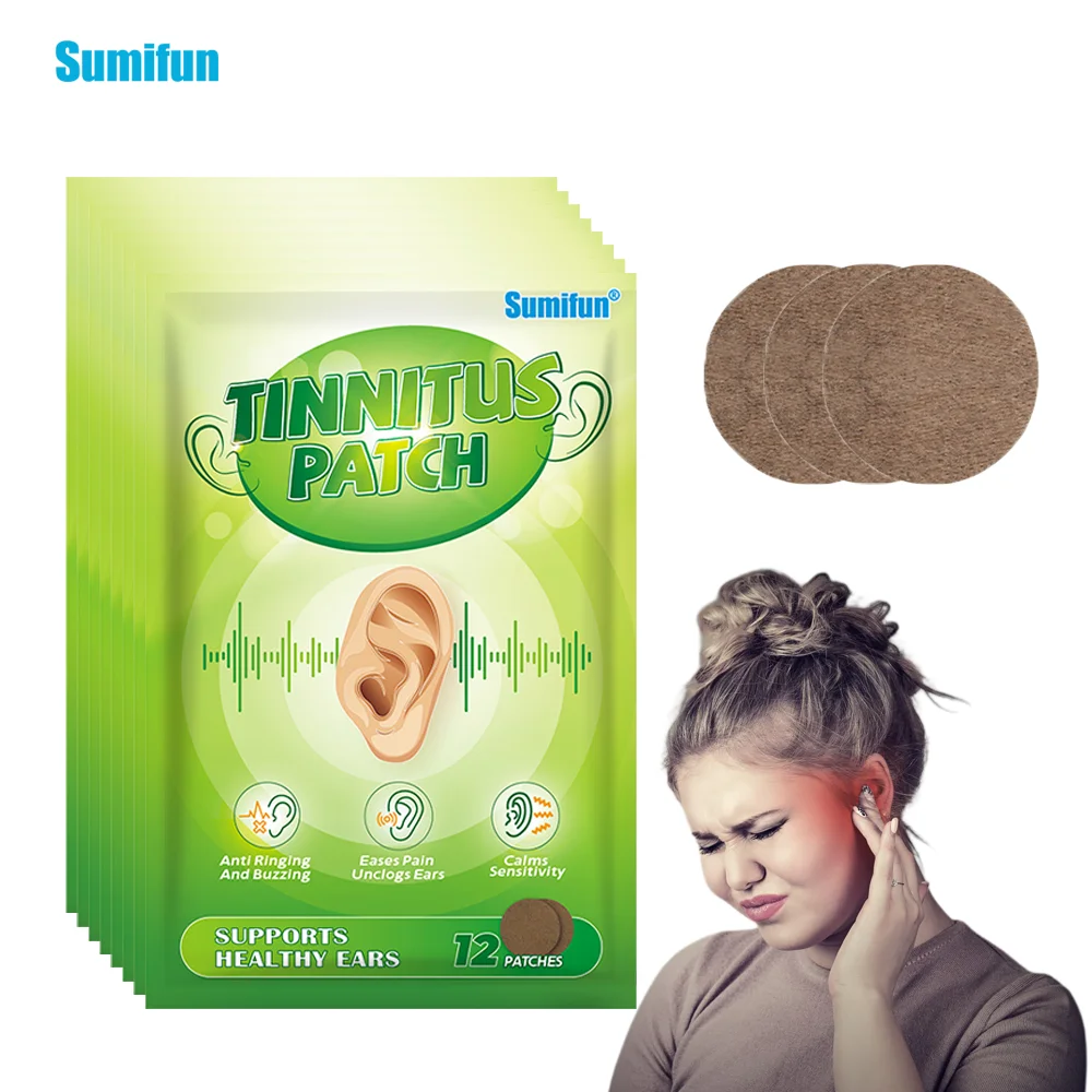 

12/36/60Pcs Sumifun Ear Tinnitus Treatment Patch Herbal Ringing Buzzing Relief Plaster Headache Hearing Loss Health Care Sticker